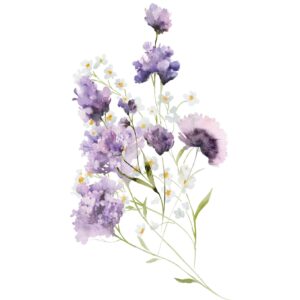Transfert DTF - Le bouquet de douceur lilas 5 - 5" X 8"