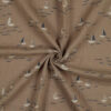 Mousseline de coton double gaze Les petits bateaux - Cacao