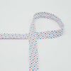 Biais de coton 18mm picots - bleu/orange/vert/rose
