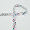 Biais de coton 18mm picots - Noir/rouge/maïs/bleu