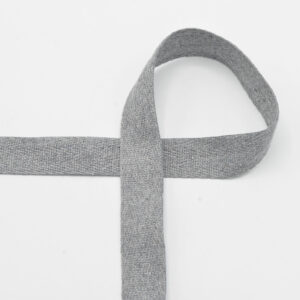 Ruban sergé (twill tape) 20mm - Gris pâle chiné