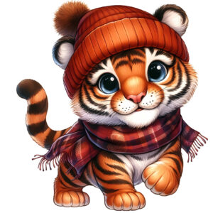 Transfert DTF - Le tigre d'hiver - 5" X 6"