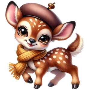 Transfert DTF - Le bambi élégant - 5" X 6"