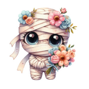 Transfert DTF - La momie fleurie - 5" X 5"