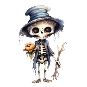 Transfert DTF - Le petit squelette - 5" X 5"