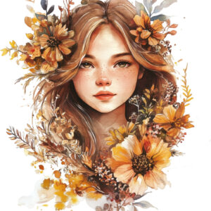 Transfert DTF - Leanne à l'automne - 7" X 7"