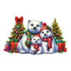 Transfert DTF -  La famille d'ours polaire à Noël - 3 formats disponibles