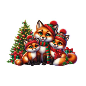 Transfert DTF -  La famille de renard à Noël - 3 formats disponibles