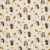 Jersey de coton Les hérissons à l'automne - Vanille