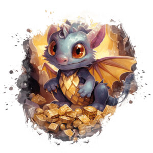 Transfert DTF - Dragon espiègle - 6" X 6"
