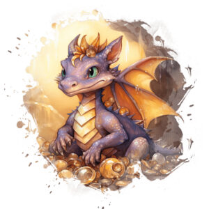 Transfert DTF - Dragon sérieux - 6" X 6"