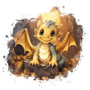 Transfert DTF - Dragon gentil - 6" X 6"