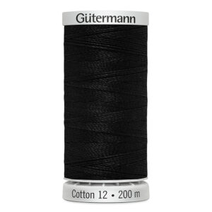 GUTERMANN 12wt fil coton 200m - Noir #5201