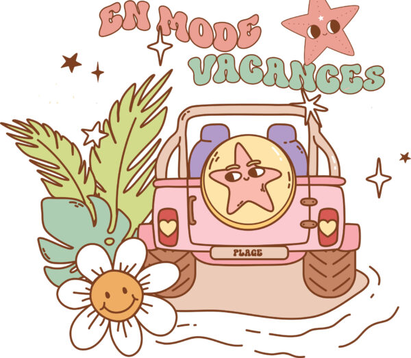 Transfert DTF - En mode vacances - 6" X 5"