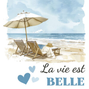 Transfert DTF - La vie est belle à la mer 7" X 8"
