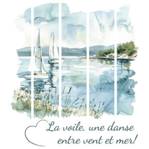 Transfert DTF - La voile, une danse entre vent et mer 7" X 8"
