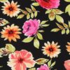 Sergé de viscose les grandes fleurs du Printemps - Noir