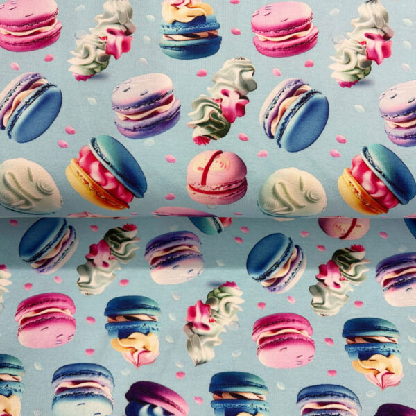 Jersey coton imprimé 3D - Ces délicieux macarons
