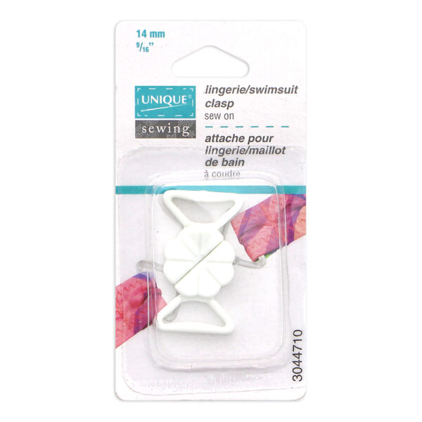 Fermoir pour soutien-gorge - 14mm (1⁄2″) - blanc