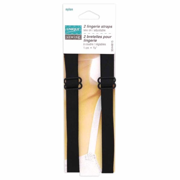 Bretelles de lingerie noir - 10mm (3⁄8″) - 2mcx