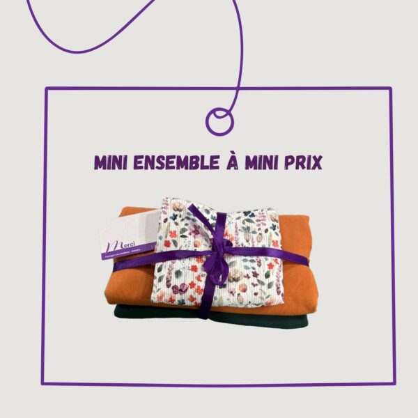 Mini ensemble 64 - Coton ouaté biologique et rib