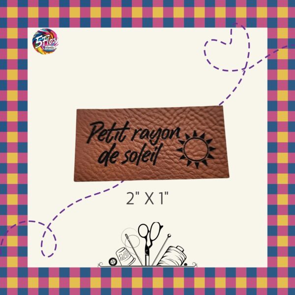 Étiquette à coudre - Petit rayon de soleil - 2" X 1"