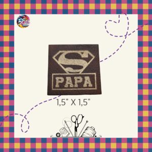Étiquette à coudre - Super papa - 1.5" X 1.5"