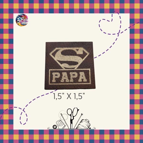 Étiquette à coudre - Super papa - 1.5" X 1.5"