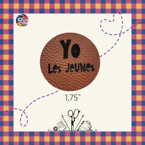 Étiquette à coudre - Yo les jeunes - 1.75" X 1.75"