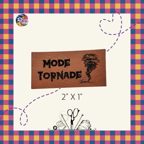 Étiquette à coudre - Mode tornade - 2" X 1"