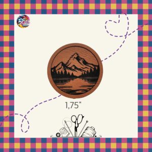 Étiquette à coudre - Montagne sur le lac - 1.75" X 1.75"