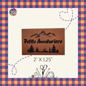 Étiquette à coudre - Petite aventurière - 2" X 1.25"