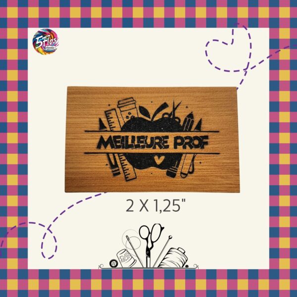 Étiquette à coudre - Meilleure Prof - 2" X 1.25"