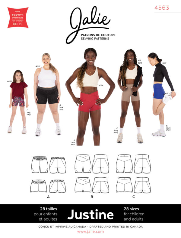 Patron Jalie 4563 - JUSTINE Short athlétique ajusté