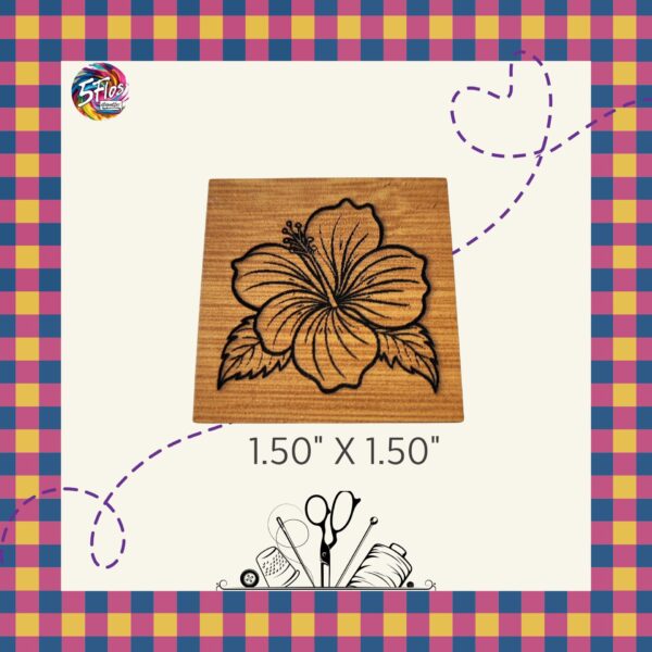 Étiquette à coudre - Fleur des îles - 1.50" X 1.50"