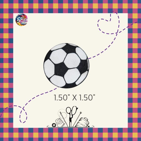 Étiquette à coudre - Ballon de soccer - 1.50" X 1.50"
