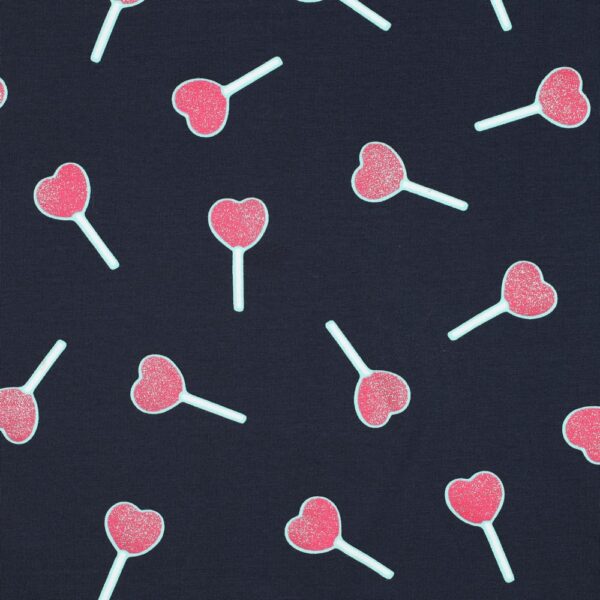 Jersey coton Lollypop scintillant - Marine foncé