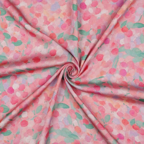 Viscose satiné - Confittis de Printemps - Rose