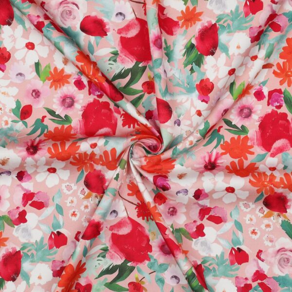 Viscose satiné - Éclat botanique - Rose pâle