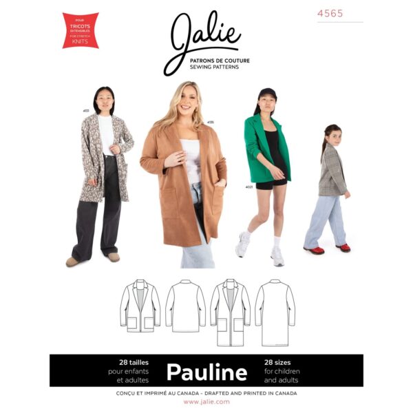 Patron Jalie 4565 - PAULINE Cardigan ouvert style blazer