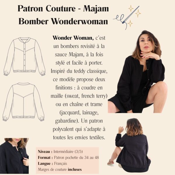 Patron Couture - Majam - Bomber Wonder Woman