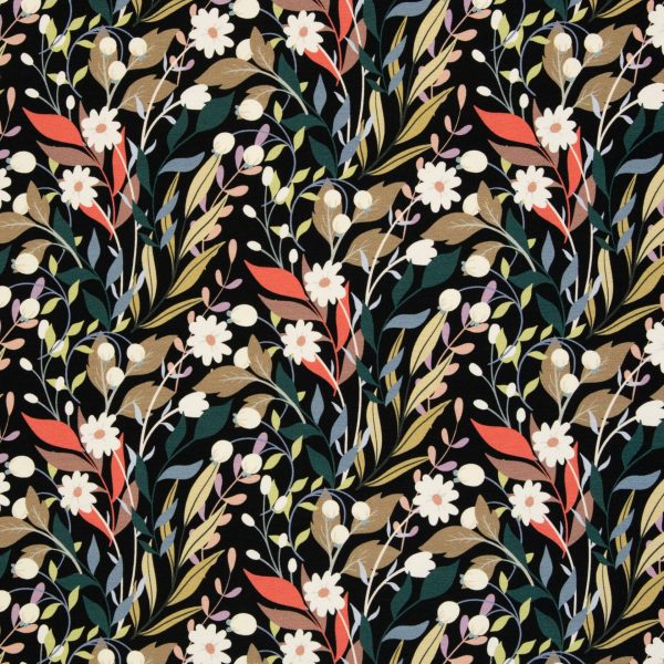 French Terry Floraison Nocturne – Bouquet d’Automne