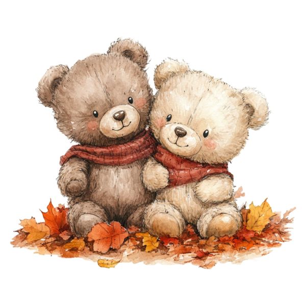 Transfert DTF - Assis dans les feuilles - 6" X 6"