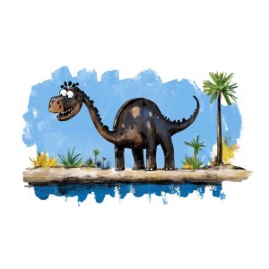 Transfert DTF - Brachiosaurus rigolo - 6" X 3,50"