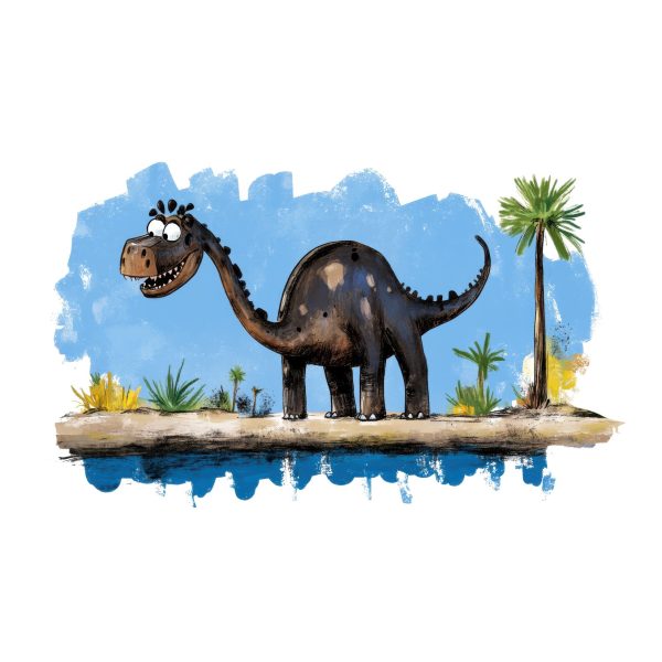 Transfert DTF - Brachiosaurus rigolo - 6" X 3,50"