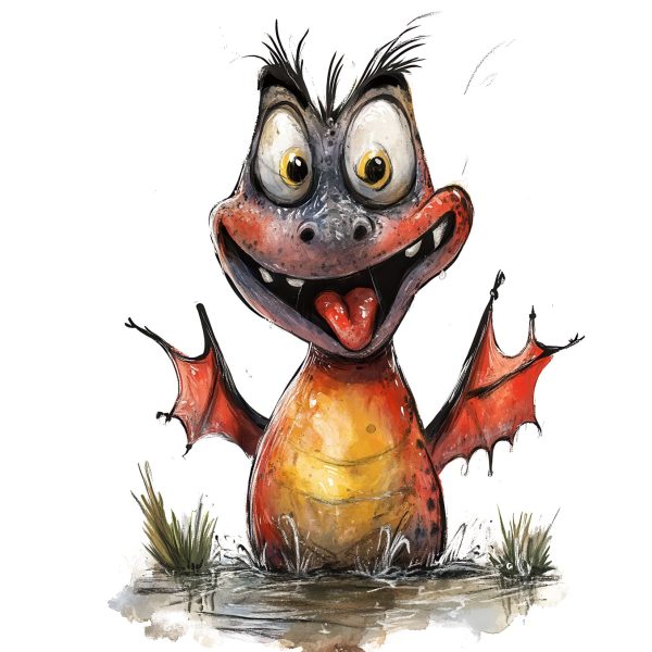 Transfert DTF - Dragon foufou - 4,5" X 6"