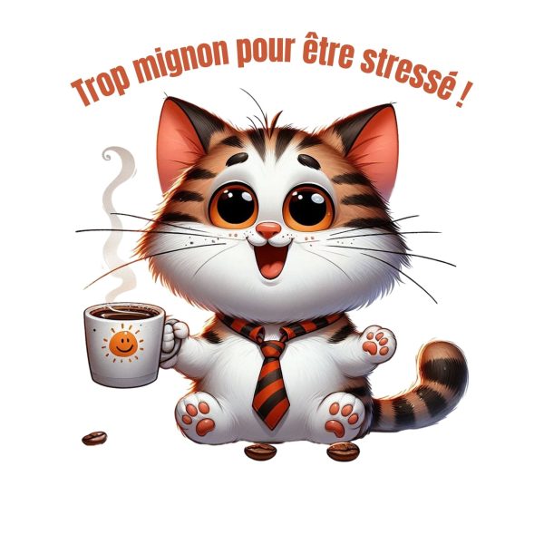 Transfert DTF - Trop mignon pour être stresser - 7" X 7"