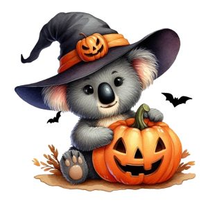 Transfert DTF - Koala citrouille - 6" X 6"