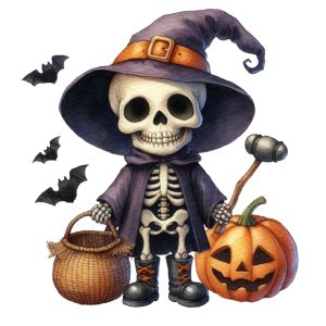 Transfert DTF - Petit squelette - 6" X 6"