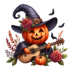 Transfert DTF - Citrouille Guitard - 6" X 6"